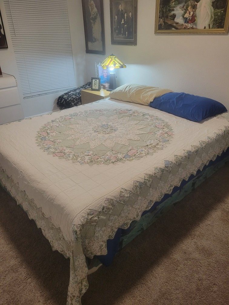 Queen bed frame with box springs