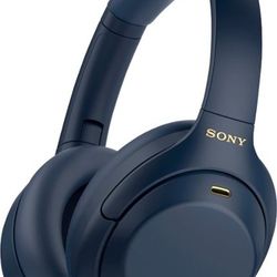 Sony - WH1000XM4 Wireless Noise-Cancelling Over-the-Ear Headphones - Midnight Blue