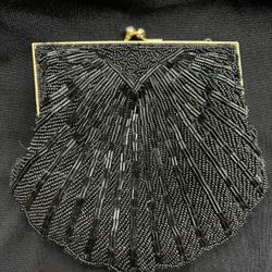Small Black Beaded Purse