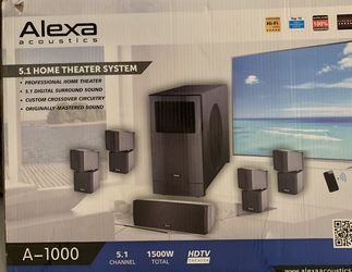 Alexa 1500 Watt 5.1 Channel Pro Home Theater Sound System