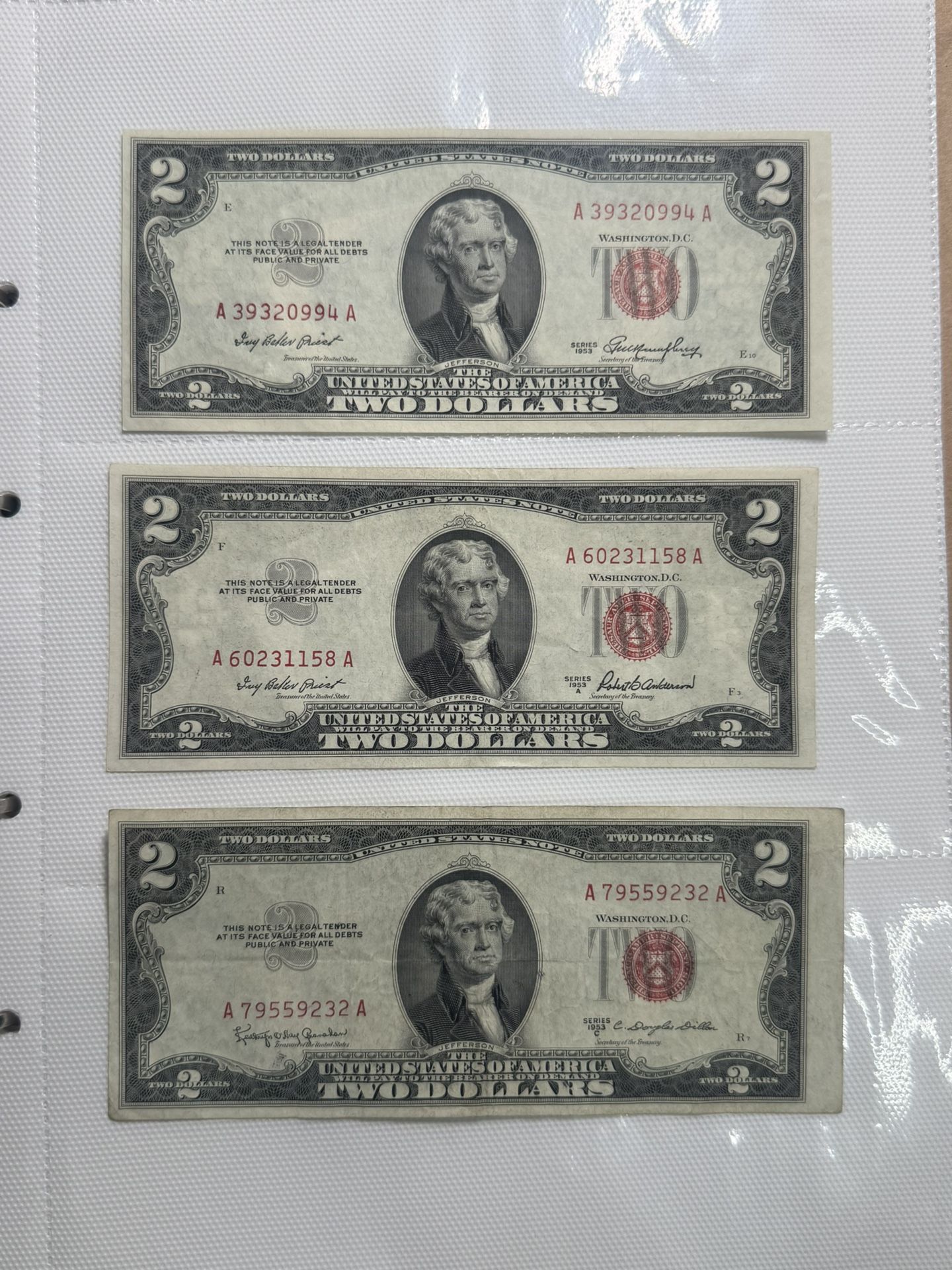 $2 1953 Red Seal Notes 
