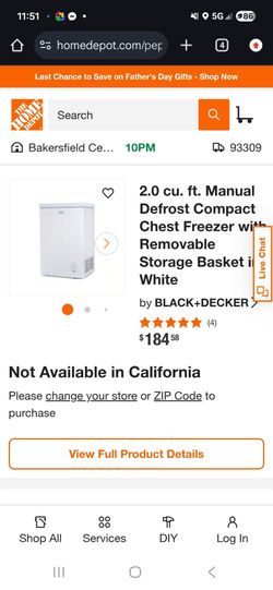 Black and Decker deep freezer
