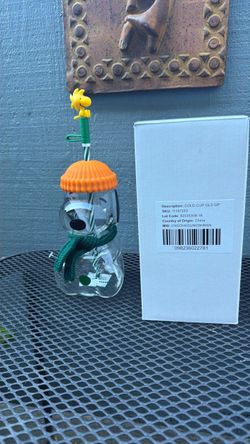 Starbucks Snoopy Glass Cold Cup with Straw