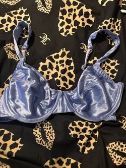 silk blue lingerie bra