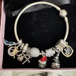 Pandora Bracelet With 11 Charms Some Disney