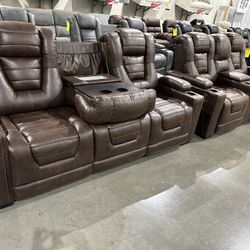 2pc Power Reclining Sofa And Loveseat Set 