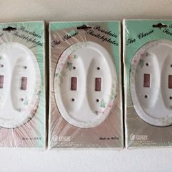 Vintage Lenape Porcelain Light Switch Plates