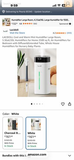 LACIDOLL Cool and Warm Mist Humidifier Large Room, 5.3Gal/20L Humidifiers for Home 2500 sq ft, Air Humidifiers for Bedroom with Diffuser&Extended Tube