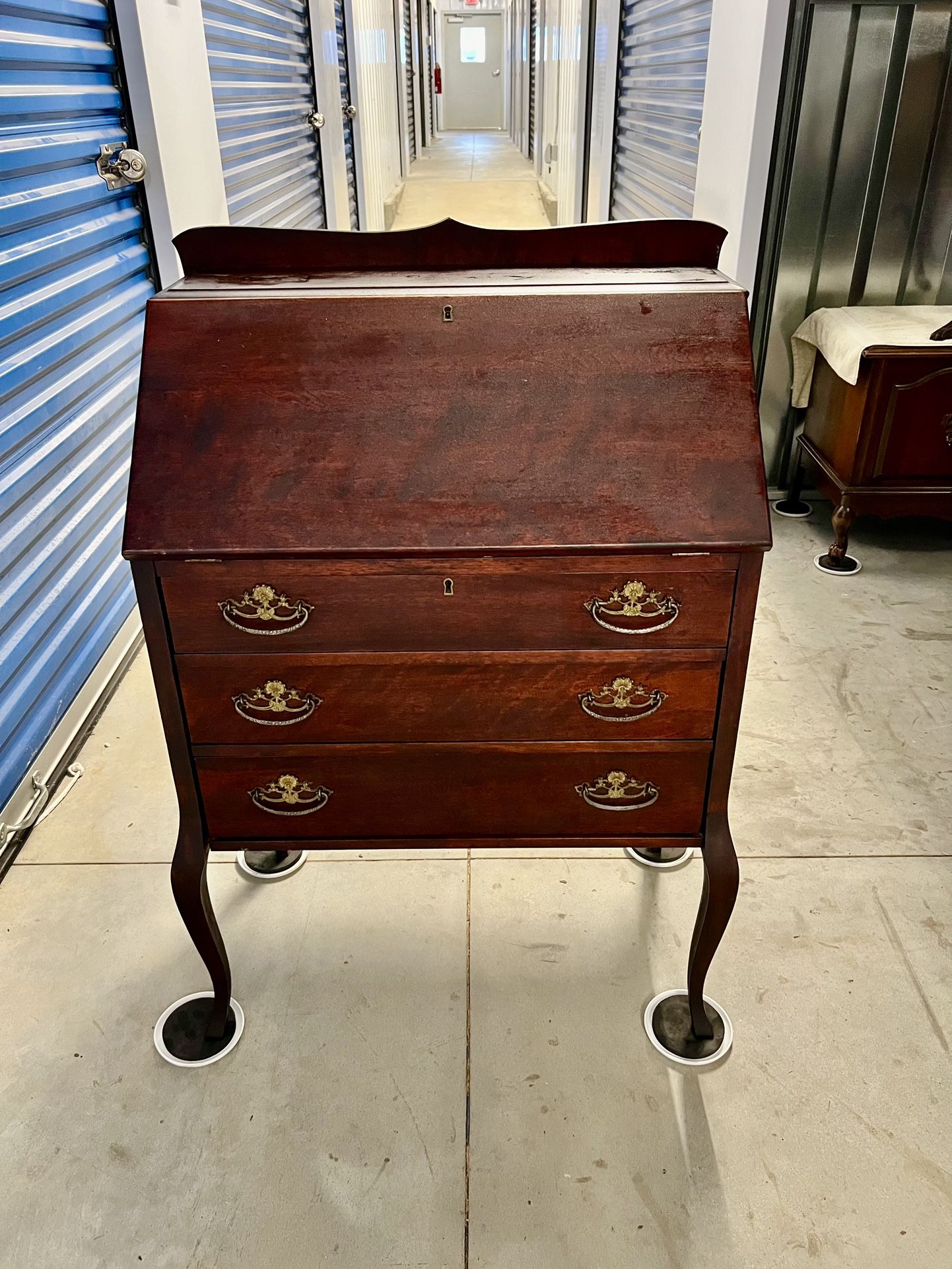 Vintage Mahogany Front Slant Secretary 