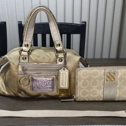 Coach Purse With Matching Coach Wallet