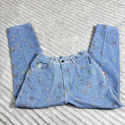 Vintage  Braxton girls all over floral print denim jeans, size 7 
