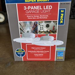 3-panel LED garage light