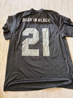 Vintage rare black and silver not raiders jersey #21 give away jersey size large in adult, not Mendoza, cousins, lynch, Jackson, jeanty, bowers