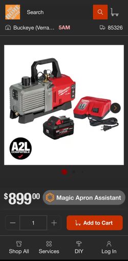 Milwaukee M18 18V Lithium-Ion Cordless 5 CFM Vacuum Pump Kit