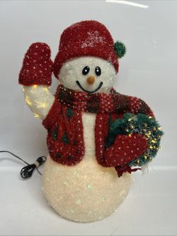 Vintage Avon Fiber Optic Snowman Decoration Winter Christmas