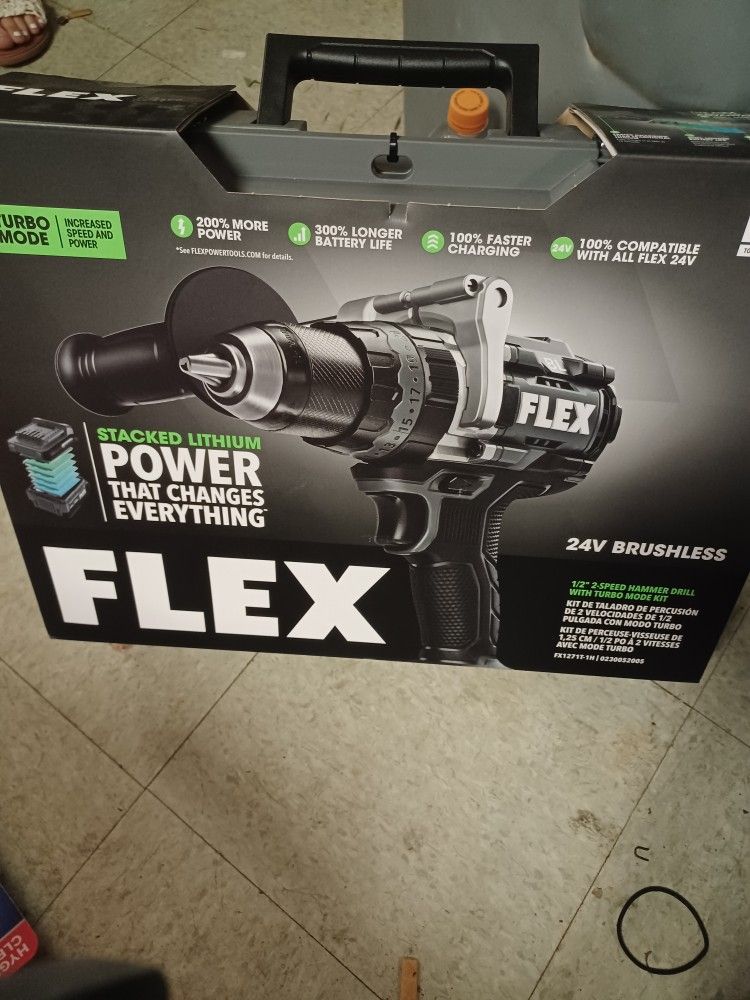 Flex Lithium 1/2 2 Speed Hammer Drill With Turbo Mod Kit