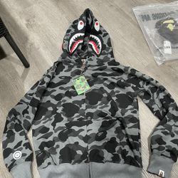 Gray Bape Hoodie Size M