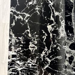 Large Black TV Stand / Media Console – Marble Top + Storage OBO