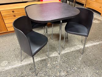 IKEA Fusion Black Dining Set w/ Nesting Chairs
