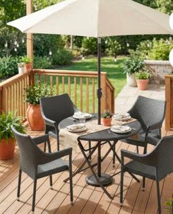 5-Piece Wicker Patio Dining chairs