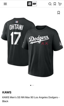 KAWS x MLB Los Angeles Dodgers Ohtani Shirt Black Nike Fanatics Fest XL NWT