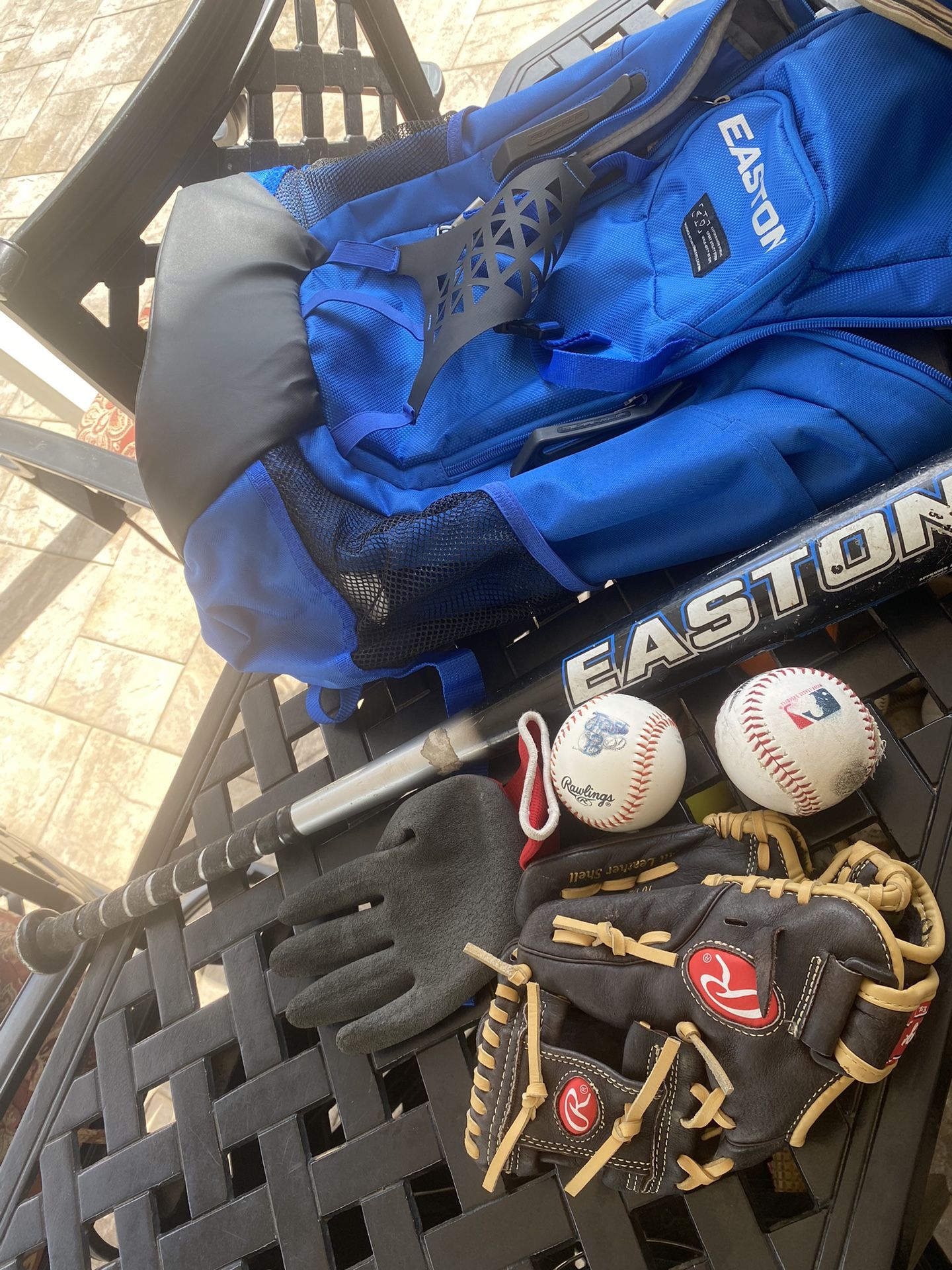 Baseball Starter Set. Balls, Bag, Glove Bat And Chest Protector