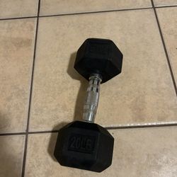 Rubber 20lb Dumbbell 