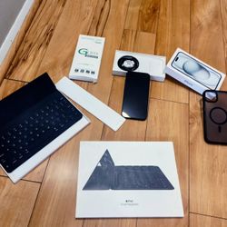 Apple iPhone 15 Plus 256GB Black Unlocked & Apple Smart Keyboard for iPad