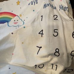 Baby Milestone Rainbow Blanket