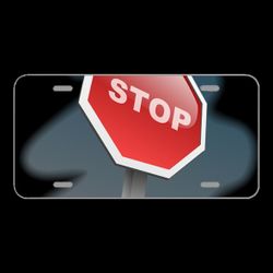 License Plate Novelty Car Front Stop Sign Traffic Sign Stop