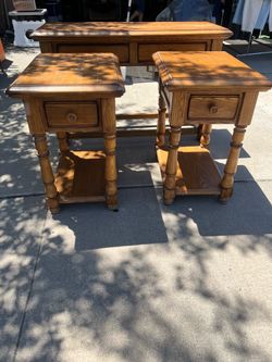 Rustic wooden tables