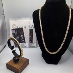 Newest 2026 Model Tennis Chain And Bracelet