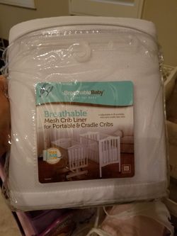Breathable baby mesh crib liner