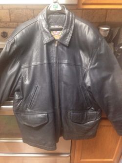 Mens black leather jacket-size XL