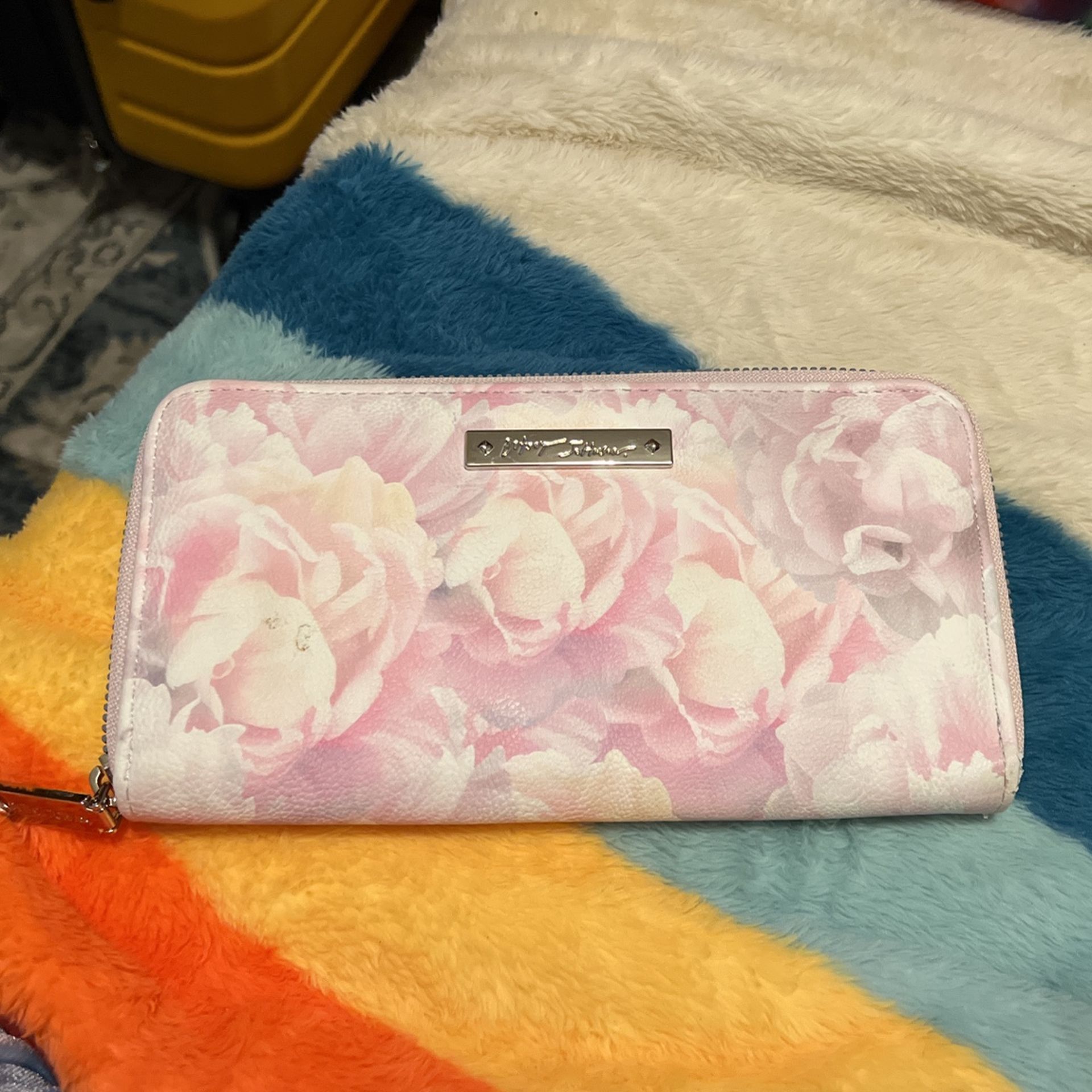 Wallet Pink And Tan Color , Black Shiny Inside