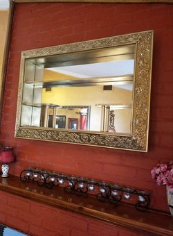 Gold leaf Vintage Shelving Mirror