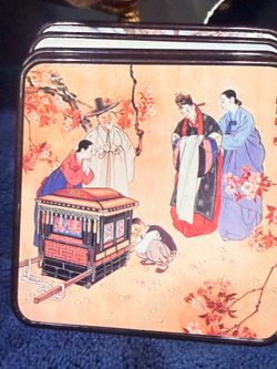 vintage Korean genre picture coasters