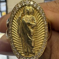 14k Gold San Judas Ring 