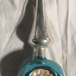 Antique Mercury Glass Indent Ornament Tree Topper