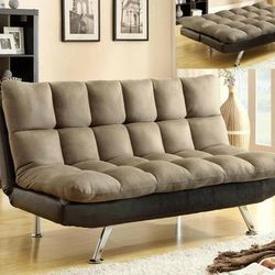 Sundown Espresso/Pebble Adjustable Futon Sofa

