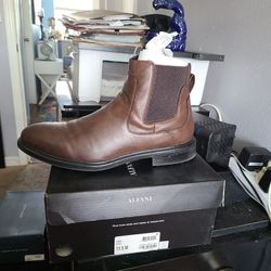 ALFANI CHELSEA MENS TAN AND BROWN BOOTS SIZE 11.5 AND 12 M