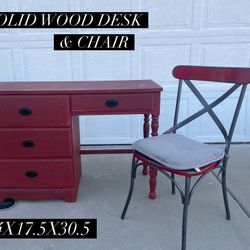 Wooden Desk With Chair