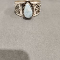 925 Sterling Silver Larimar Cuff Bracelet 