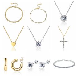 BULK Jewelry Available — 9 Styles | Gold & White Gold CZ Necklaces, Bracelets, Earrings
