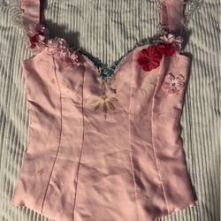 Vintage Flower Beaded Corset 