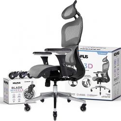 Nouhaus Ergo3D Ergonomic Office Chair - Rolling Desk Chair with 4D Adjustable Armrest, 3D Lumbar Support and Blade Wheels - Mesh Computer Chair, Execu