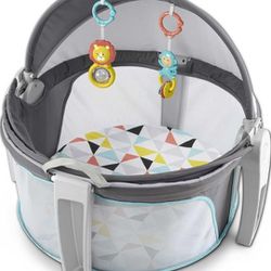 NEW!!! Fisher-Price Portable Bassinet and Play Space On-the-Go Baby Dome with Developmental Toys and Canopy, Windmill.