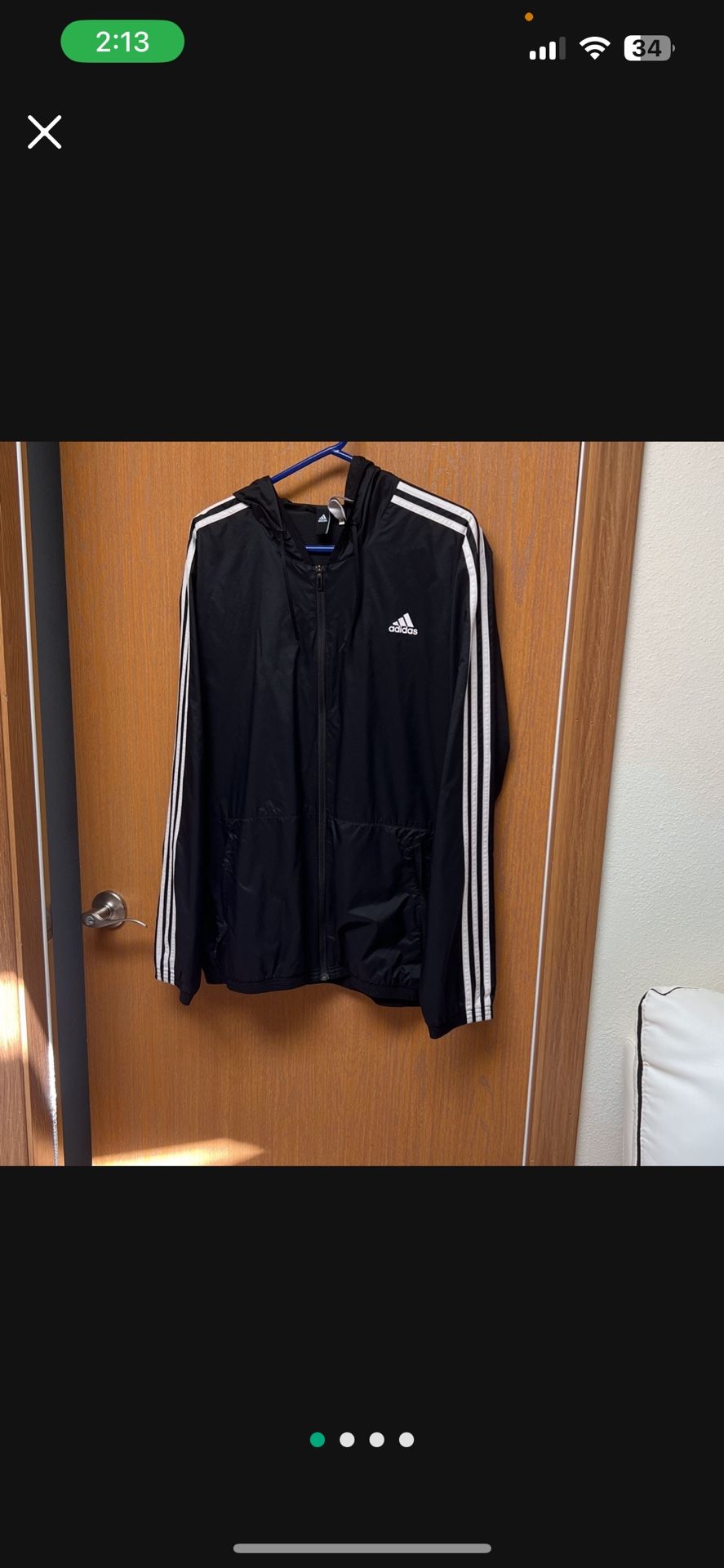 Black Adidas Windbreaker