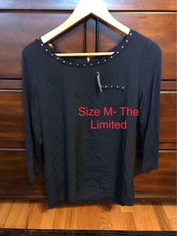 The Limited 3/4 sleeve top navy blue size M new