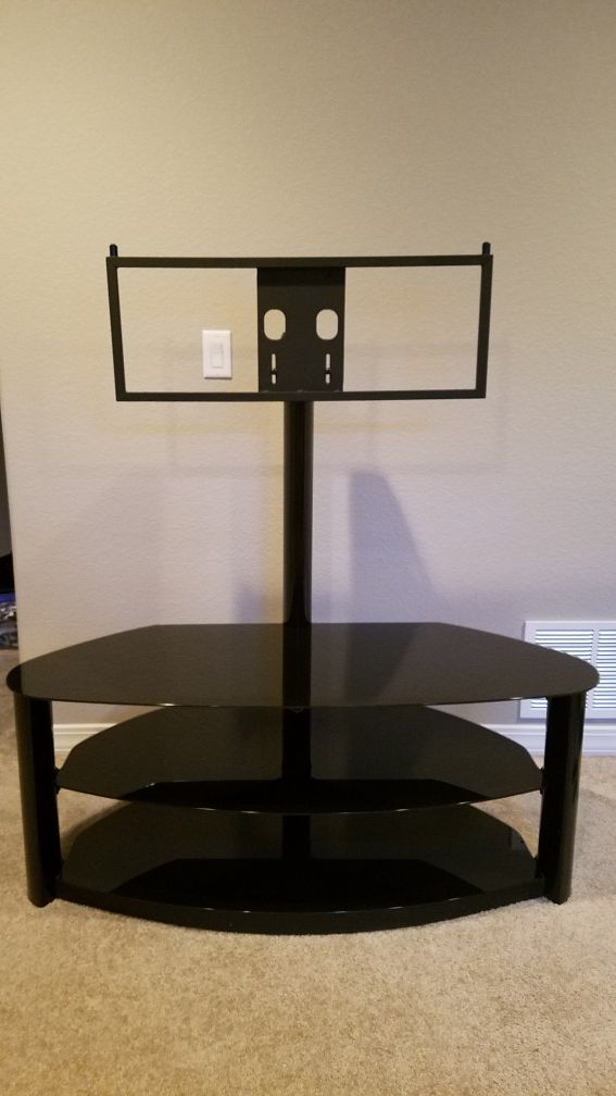 Black Glass TV Stand and Shelving